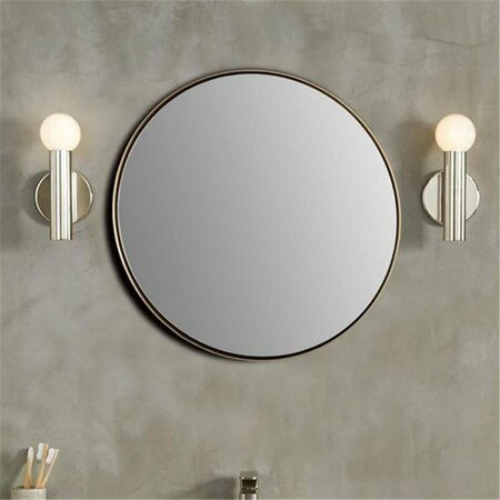 COMFORTCORRECT Round Metal Frame Mirror, Brushed Gold CO2797726